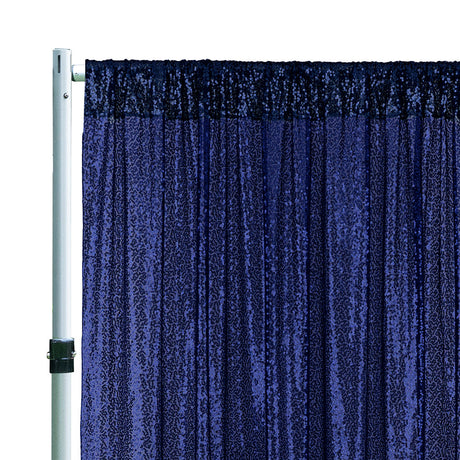 Sequin Backdrop Drape Panel 14 ft x 52 in Navy Blue