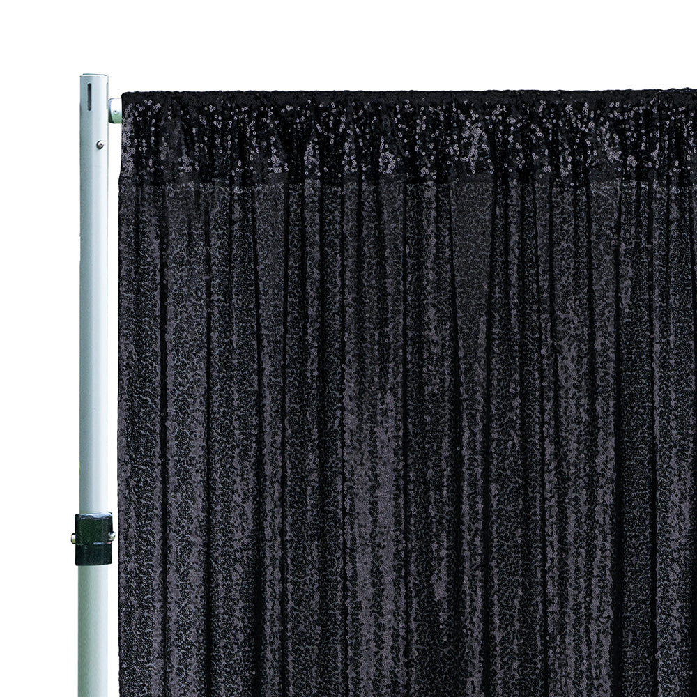 Sequin Backdrop Drape 14 ft x 52 in Black