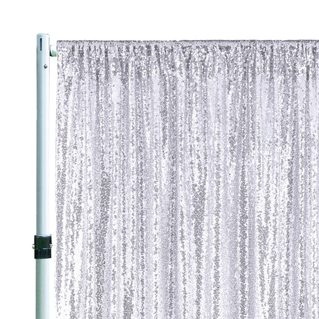 Sequin Backdrop Drape Panel 14 ft x 52 in Platinum/Light Silver