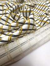 Viscose Sateen Checked White Multicolour