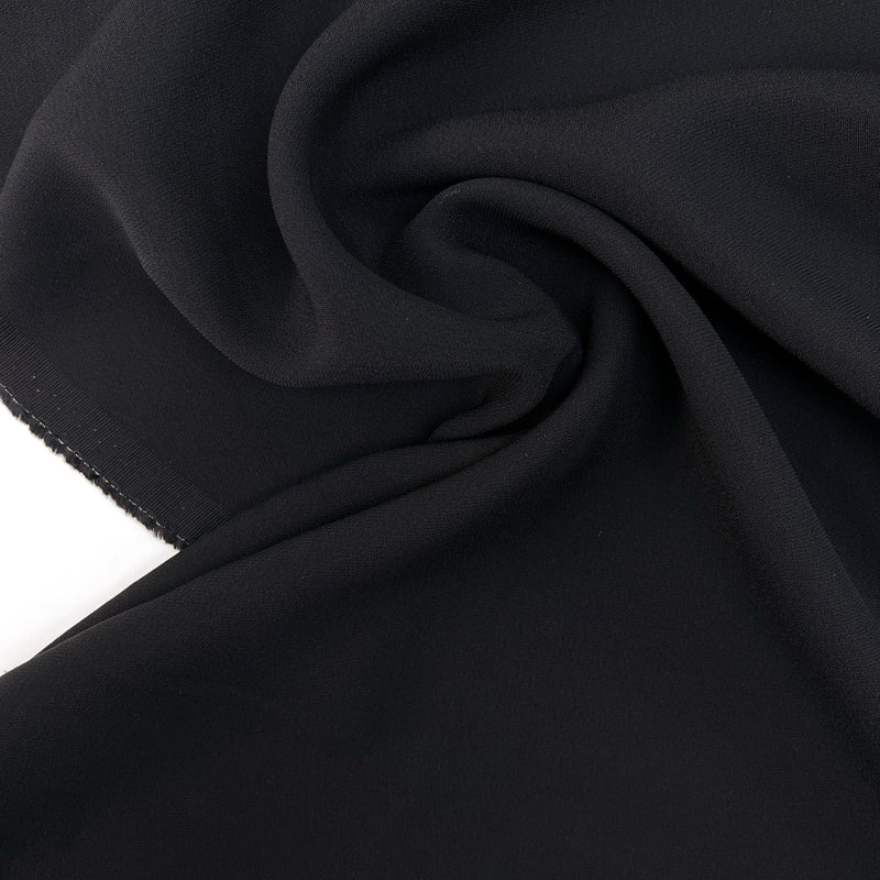 Viscose Crepe Black Stretch Fabric