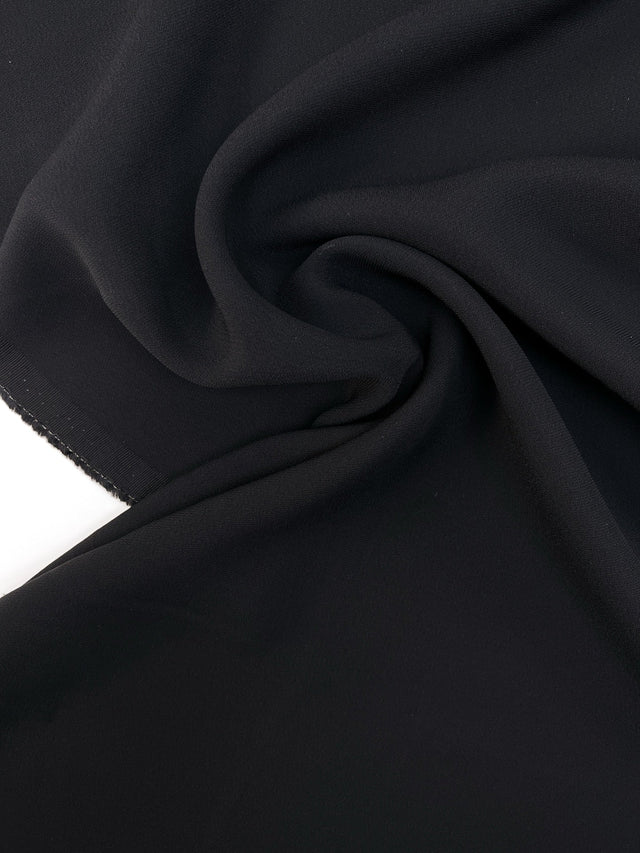 Viscose Crepe Black Stretch Fabric