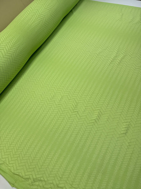 Polyamide Elastane Knitted Fabric Green Geometric