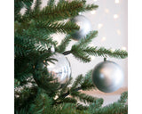3.9” Shiny/Matte Silver Shatterproof Ornaments - Set of 4