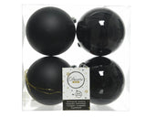 Black Shatterproof Ornaments 3.9 Inch Set of 4 Decor