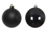 3.9” Shiny/Matte Black Shatterproof Ornaments - Set of 4