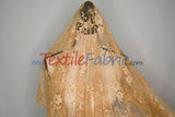 Chantilly Lace Polyester Fabric - Floral Embroidery, Sheer Mesh, 52" Width (1 Yard)