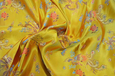 Dragon Brocade Chinese Brocade Fabric - Dragon Pattern, 45" Width (1 Yard)