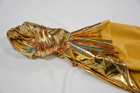 Metallic Foil Spandex Lame Spandex Fabric - All Over Foil, 60" Width (1 Yard)