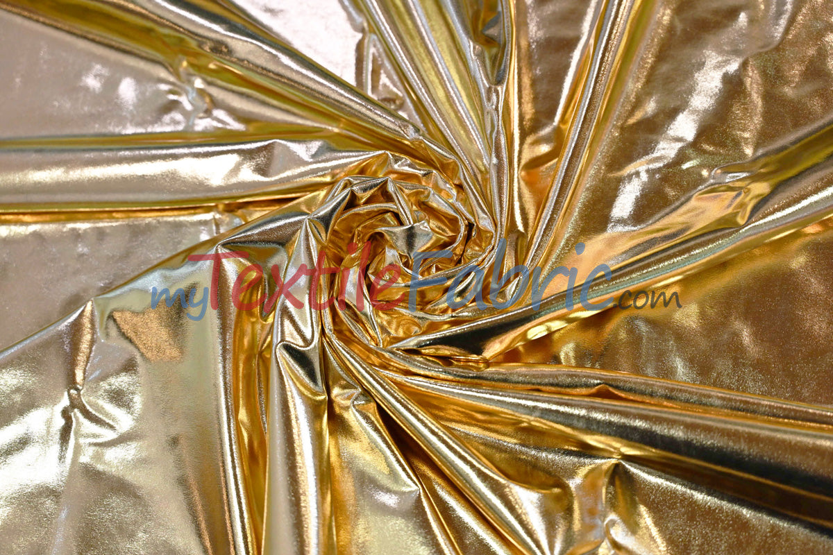Metallic Foil Spandex Lame Spandex Fabric - All Over Foil, 60" Width (1 Yard)