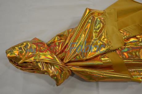 Hologram Foil Spandex Lame Fabric - Rainbow Stretch Metallic, 58/60" Width (1 Yard)