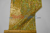 Holographic Mini Square Sequins Mesh Fabric - Holographic Mini Square Sequins, 45" Width (By The Yard)