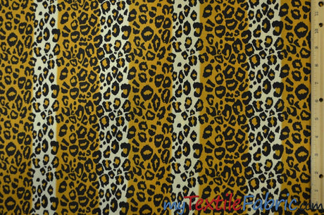 Leopard Cotton Print 100 Percent Cotton Fabric - Gold Leopard Animal Print, 58/60" Width (1 Yard)