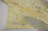 Oriental Metallic Paisley Polyester Fabric - Silver And Gold Metallic Paisley, 58" Width (Yards)