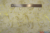 Oriental Metallic Paisley Polyester Fabric - Silver And Gold Metallic Paisley, 58" Width (Yards)