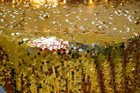 Fish Scale Paillette Sequins Polyester Fabric - 9Mm Sequins, 54" Width, Multiple Colors (1 Yard)