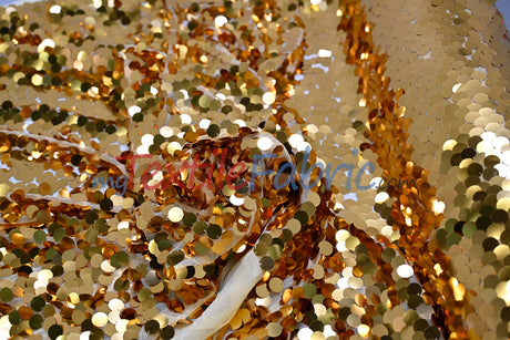 Fish Scale Paillette Sequins Polyester Fabric - 9Mm Sequins, 54" Width, Multiple Colors (1 Yard)