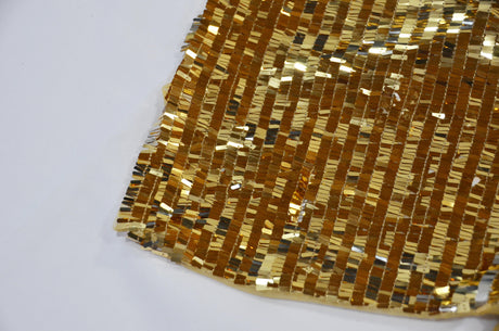 Fringe Sequins Polyester Fabric - Gold, Silver, Black, 50/52" Width (1 Yard)
