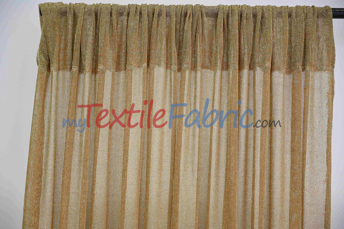 Sparkly Mesh Metallic Stretch Knit Fabric - Gold, Rose Gold, Silver, Black, 58/60" Width (By The Yard)