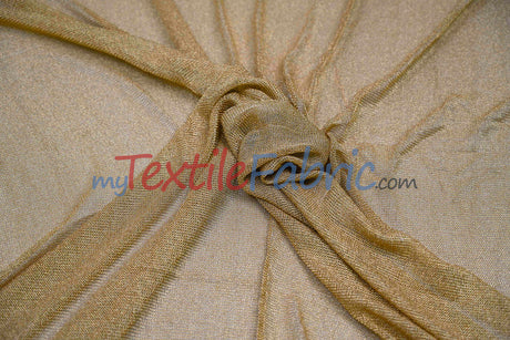 Sparkly Mesh Metallic Stretch Knit Fabric - Gold, Rose Gold, Silver, Black, 58/60" Width (By The Yard)