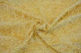 Gold Shaggy Brocade Metallic Eyelash Fabric - Gold Sheer Woven, 56/57" Width (Yards)