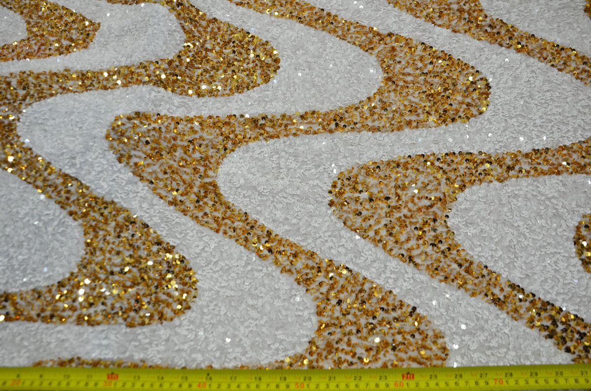 Sequins Velvet Wave Spandex Velvet Fabric - Two Tone Sequins, Multiple Colors, 58/60" Width (1 Yard)
