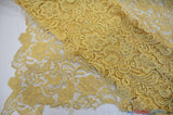 Guipure Bridal Lace Polyester Fabric - Heavy Double Scalloped Lace, Multiple Colors, 48/49" Width (1 Yard)