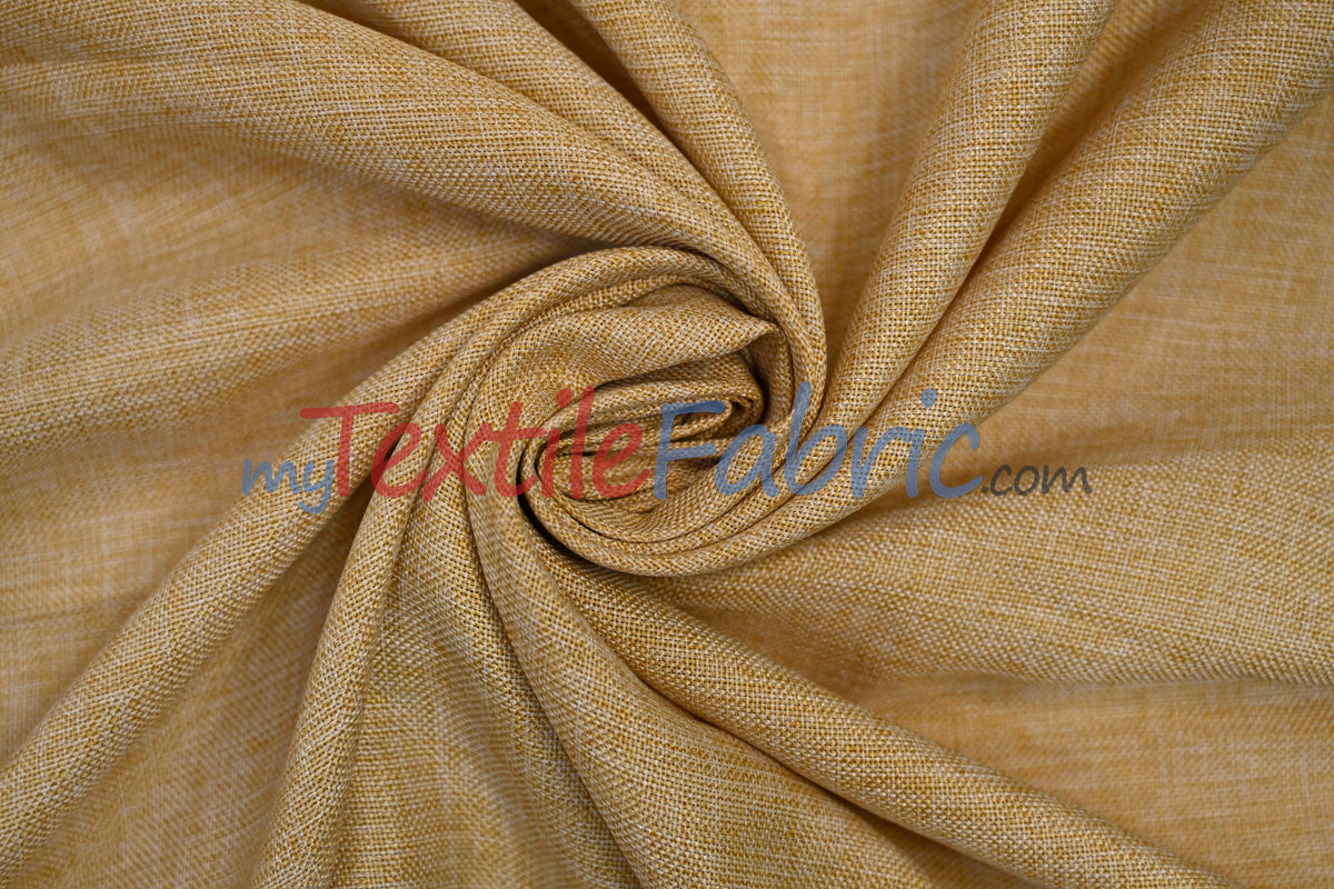 Vintage Linen Polyester Fabric - Faux Burlap, Rustic Natural Look, 58/60" Width (1 Yard)