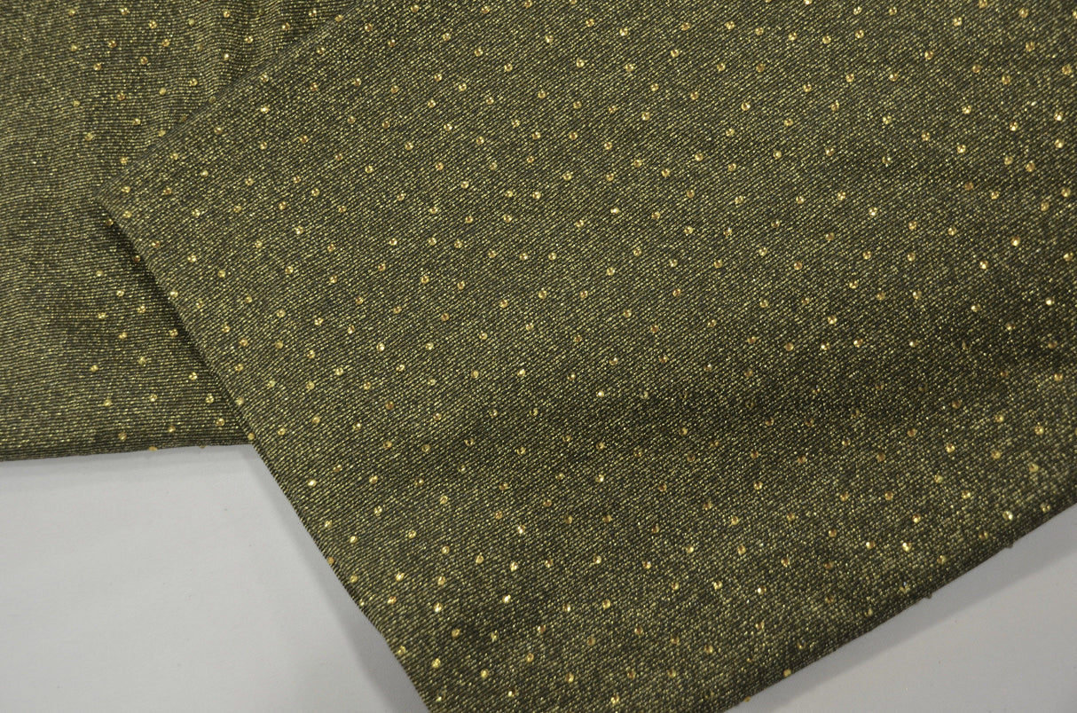 Diamond Glimmer Knit Polyester Spandex Fabric - Metallic Glitter, 56" Width (1 Yard)