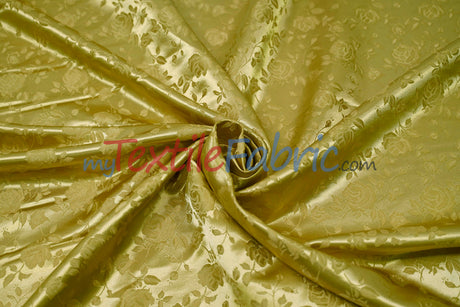 Satin Jacquard Satin Polyester Fabric - Satin Flower Brocade, 58/60" Width, Sample Swatch 3"x3" (1 Sample Swatch)
