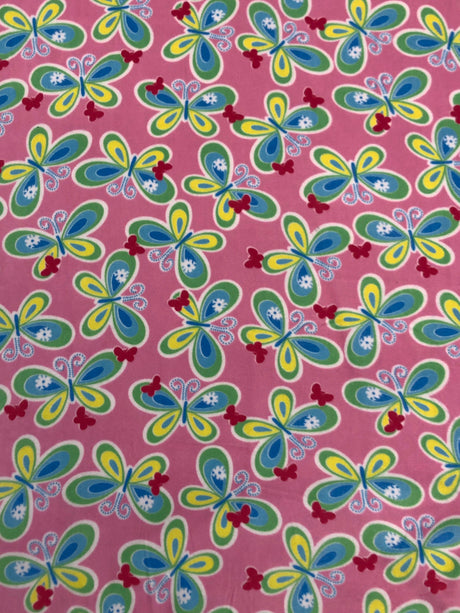 Assorted Anti-Pill Fleece Fabric - Floral, Butterfly, Dog, Pink Ribbon, Bright Plaid, 58-60 Inches Wide