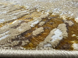 Maximus 02427C00 Polyester Viscose Fabric - Color-Changing Flat Weave, Gold Oval Shape, 5' 3" X 7' 5" (1 Unit)