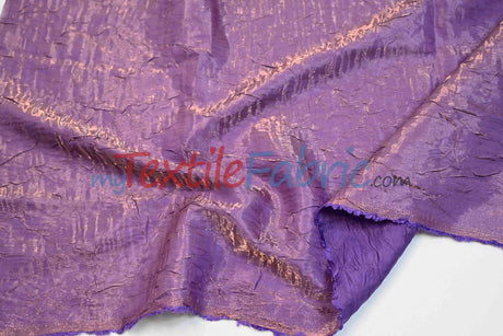 Iridescent Crush Shimmer Rayon Polyester Fabric - Iridescent Two-Tone Crushed Shimmer, 52/54" Width, Multiple Colors (Yards & Bolts)
