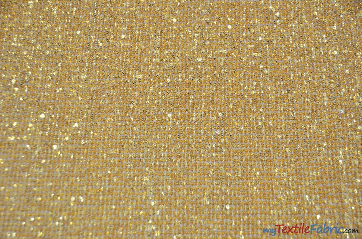 Pleated Glitz Polyester Sequins Fabric - Pleated Mesh, Multiple Colors, 56" Width (1 Yard)