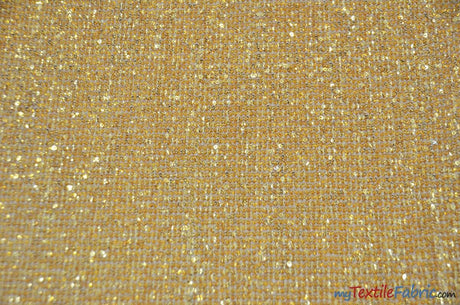 Pleated Glitz Polyester Sequins Fabric - Pleated Mesh, Multiple Colors, 56" Width (1 Yard)