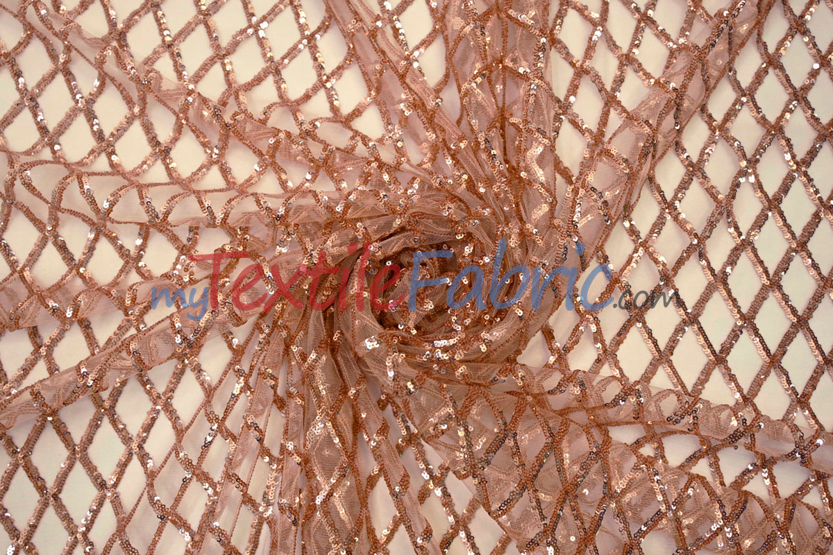 Luxury Glitz Sequins Lace Fabric - 100 Percent Polyester, Sheer Mesh Sequins Embroidery, Multiple Colors, 54" Width (By The Yard)