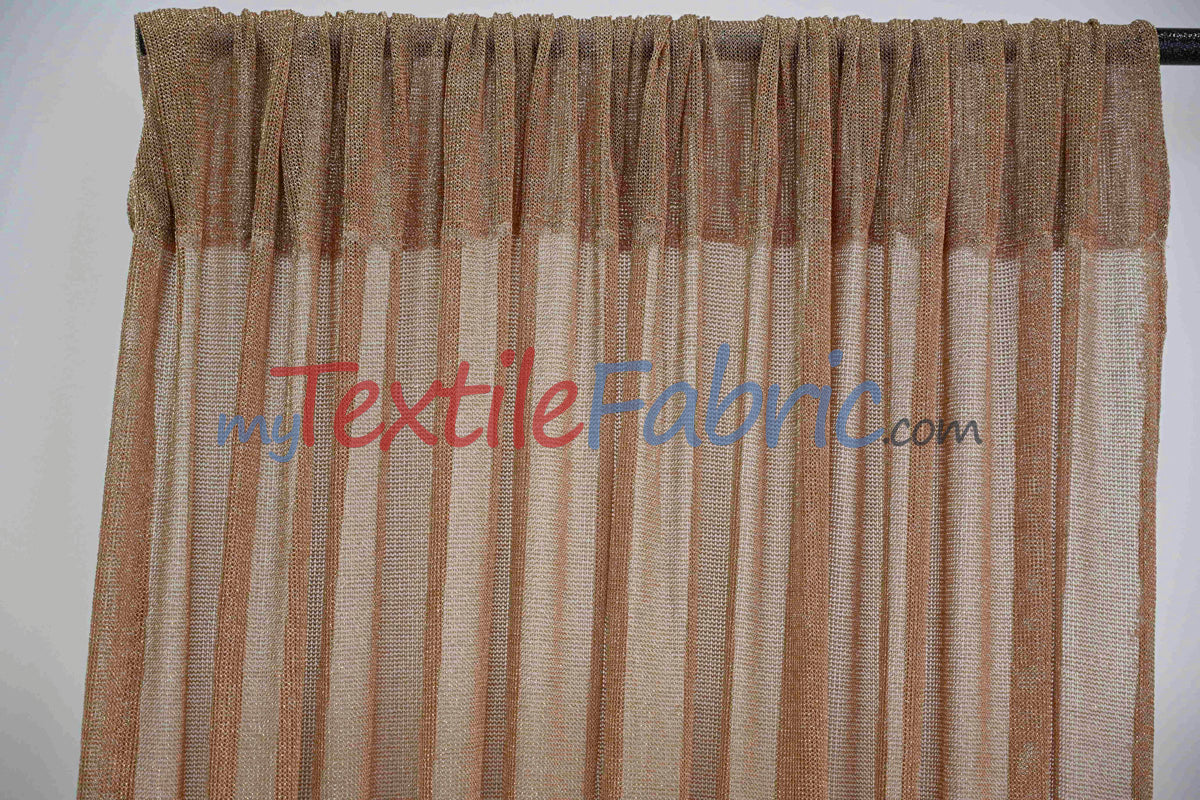 Sparkly Mesh Metallic Stretch Knit Fabric - Gold, Rose Gold, Silver, Black, 58/60" Width (By The Yard)