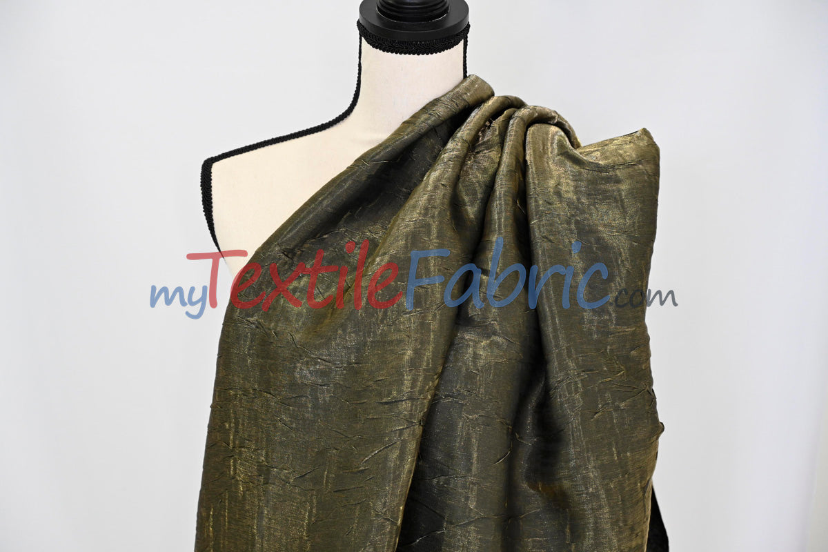 Iridescent Crush Shimmer Rayon Polyester Fabric - Iridescent Two-Tone Crushed Shimmer, 52/54" Width, Multiple Colors (Yards & Bolts)