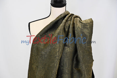 Iridescent Crush Shimmer Rayon Polyester Fabric - Iridescent Two-Tone Crushed Shimmer, 52/54" Width, Multiple Colors (Yards & Bolts)