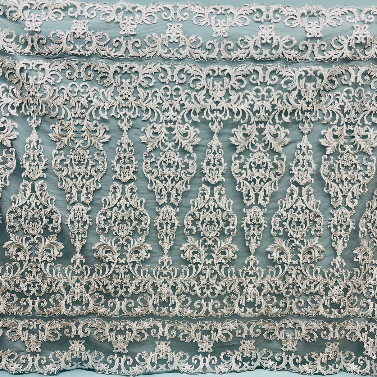 Beaded Corded Lace Fabric 51" Wide