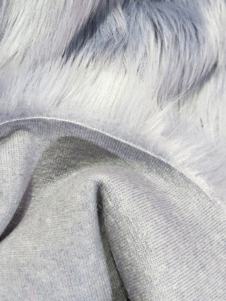 Black Solid Shaggy Long Pile Faux Fur Fabric