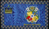 Malo Lelei Tonga Crown Sarong Polyester Fabric - Vibrant Multicolor Tongan Style, 72" L x 45" W (1 Piece)