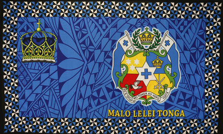 Malo Lelei Tonga Crown Sarong Polyester Fabric - Vibrant Multicolor Tongan Style, 72" L x 45" W (1 Piece)