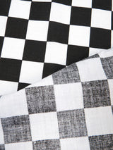 Poly Cotton Printed Square Checkered Fabric Royal White