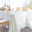 Crushed Velvet Rectangular Tablecloth 90x156 Ivory