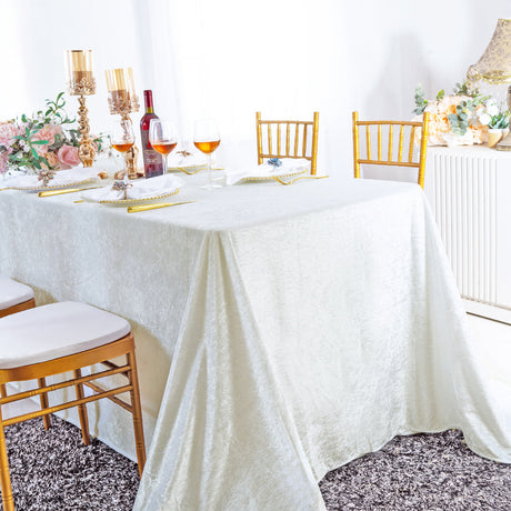 Elegant Seamless Rectangular Ice Crushed Velvet Tablecloth