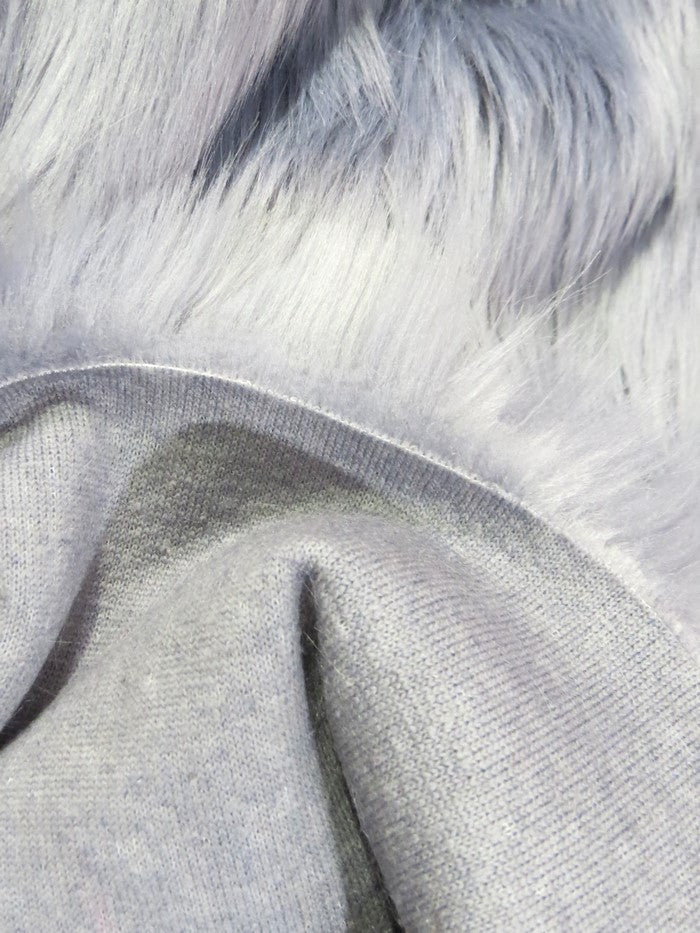 Black Solid Shaggy Long Pile Faux Fur Fabric