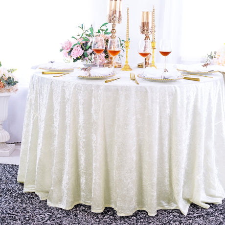 Premium Ice Crushed Velvet Round Tablecloth