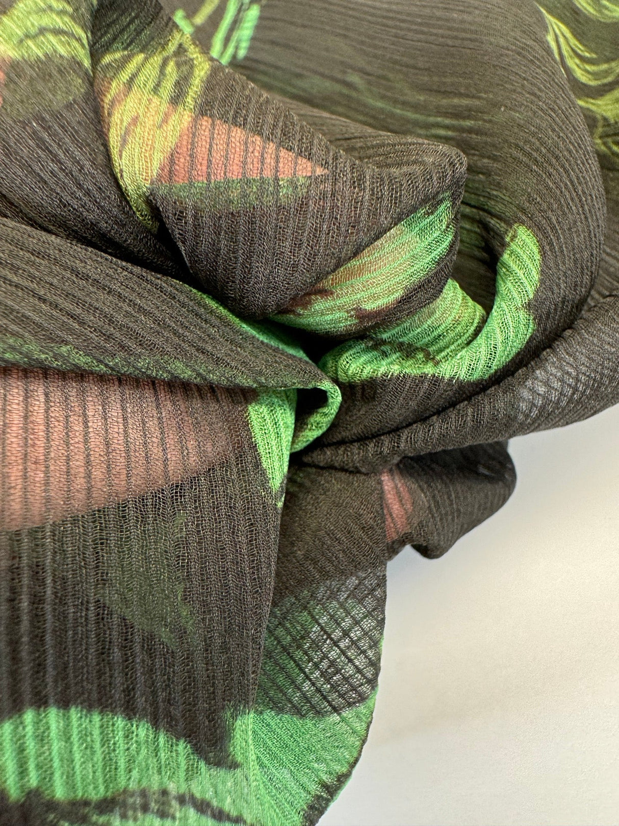 Polyester Chiffon Printed Green Black