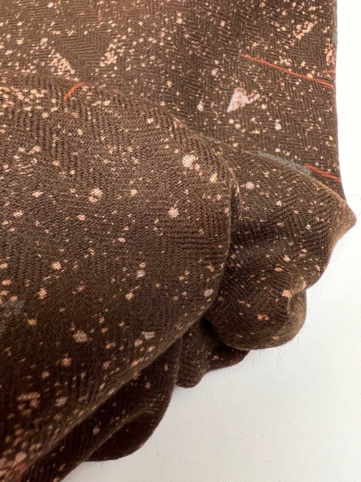 Wool Twill Brown Beige Herringbone